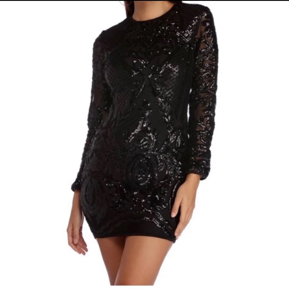 Black sequin dress